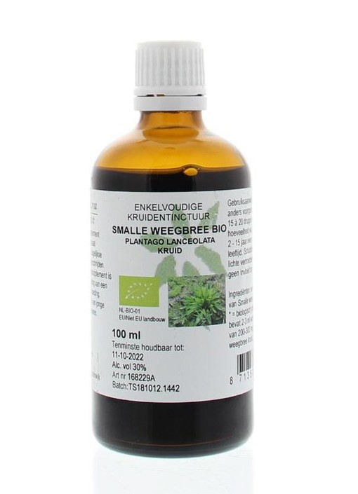 Cruydhof Plantago lanc / smalle weegbree tinctuur bio (100 Milliliter)