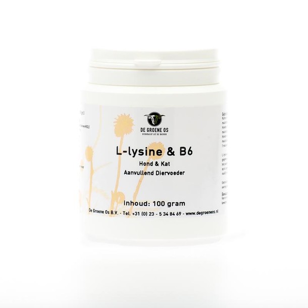 Groene Os L-Lysine en Vitamine B6 hond/kat (100 Gram)