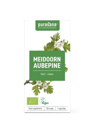 Purasana Meidoorn vegan bio (120 Vegetarische capsules)