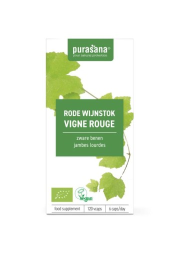 Purasana Rode wijnstok vegan bio (120 Vegetarische capsules)