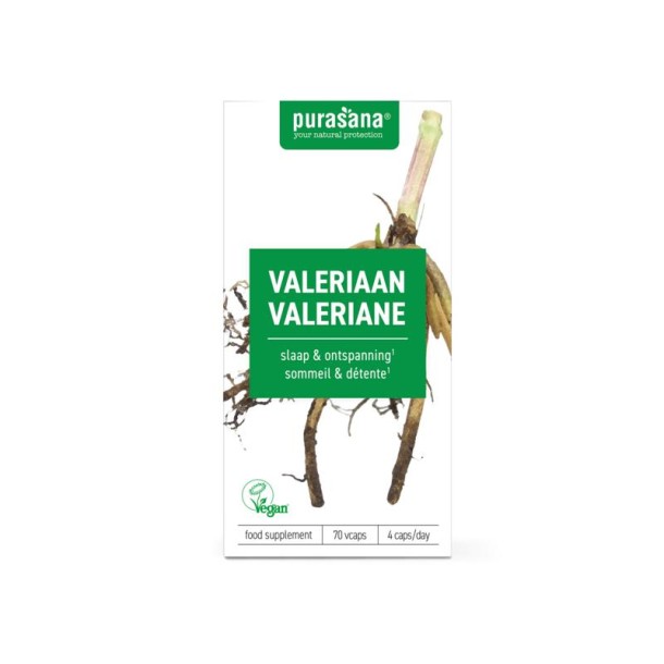 Purasana Valeriaan vegan (70 Vegetarische capsules)