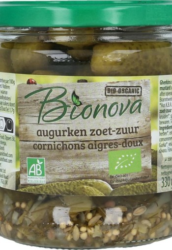 Bionova Augurken zoet zuur bio (330 Gram)