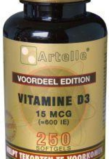 Artelle Vitamine D3 15 mcg (250 Softgels)