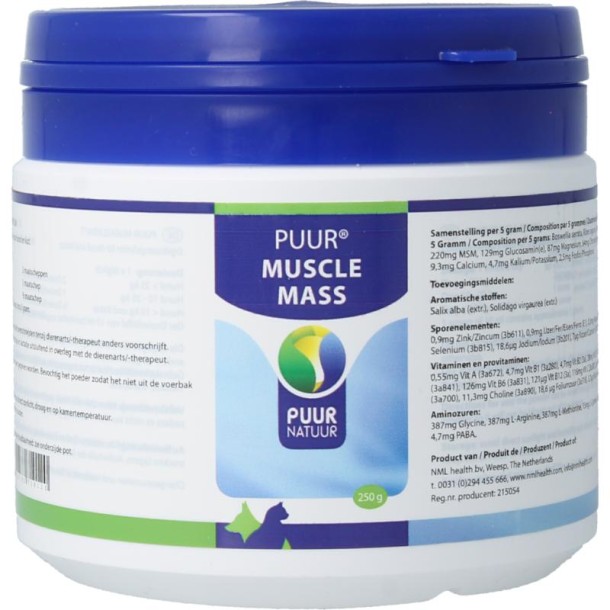 Puur Muscle mass hond / kat (250 Gram)