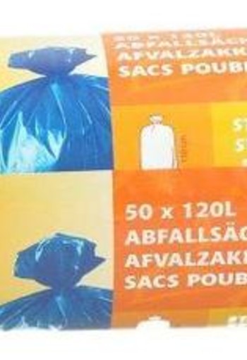 Paclan Huisvuil/afvalzak blauw 120 liter (50 Stuks)