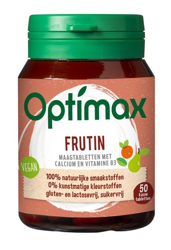 Optimax Frutin maagtabletten (50 Kauwtabletten)