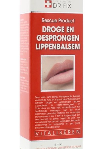 Dr Fix Droge en gesprongen lippen balsem/baume levres (15 Milliliter)