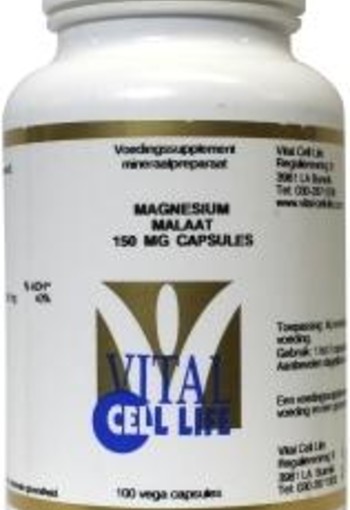 Vital Cell Life Magnesium malaat 150 mg (100 Vegetarische capsules)