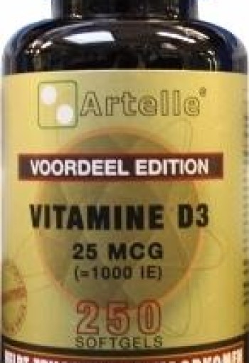 Artelle Vitamine D3 25mcg (250 Softgels)