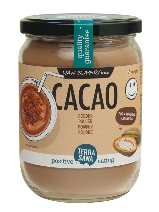 Terrasana Raw cacao antioxidant poeder in glas bio (160 Gram)