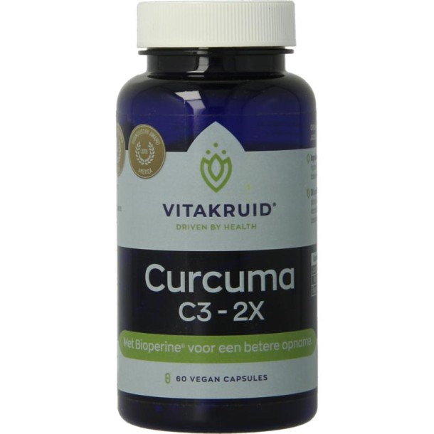 Vitakruid Curcuma C3-2X (95% curcuminoiden) met Bioperine (60 Vegetarische capsules)