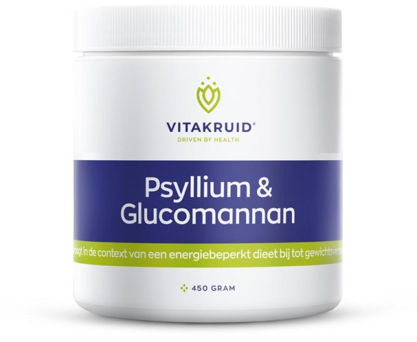 Vitakruid Psyllium 5000 mg & Glucomannan 1000 mg vezels (450 Gram)
