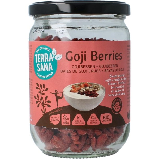 Terrasana Raw goji bessen in glas bio (200 Gram)