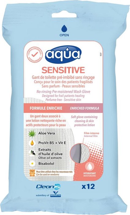 Aqua Washandjes sensitive (12 Stuks)