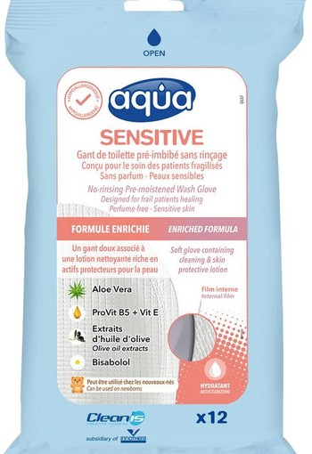 Aqua Washandjes sensitive (12 Stuks)