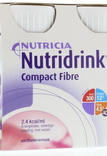 Nutridrink Compact fibre aardbei 125 gram (4 Stuks)