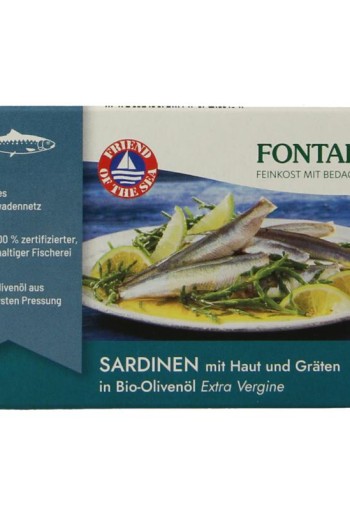 Fontaine Sardines met huid en graat (120 Gram)
