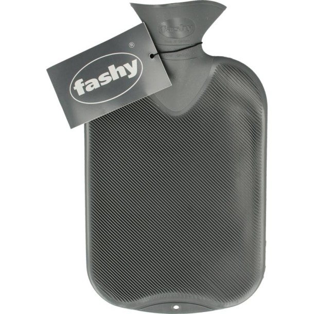Fashy Kruik warmwater zak antraciet dubbele ribbel (2 Liter)
