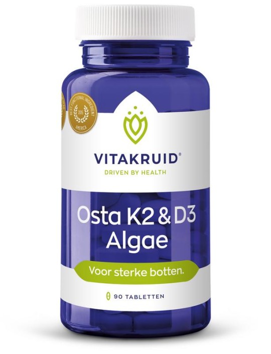 Vitakruid Osta K2 & D3 Algae met Calcium & Magnesium (90 Tabletten)