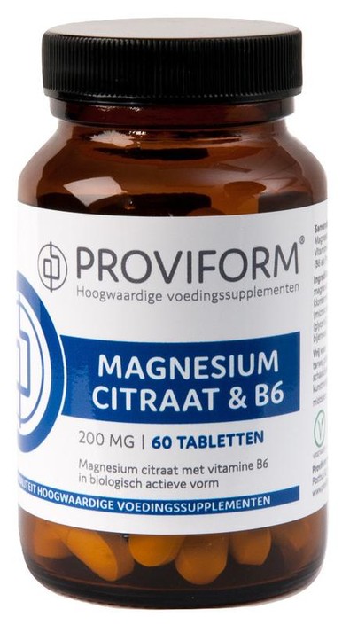 Proviform Magnesium citraat 200 mg & B6 (60 Tabletten)