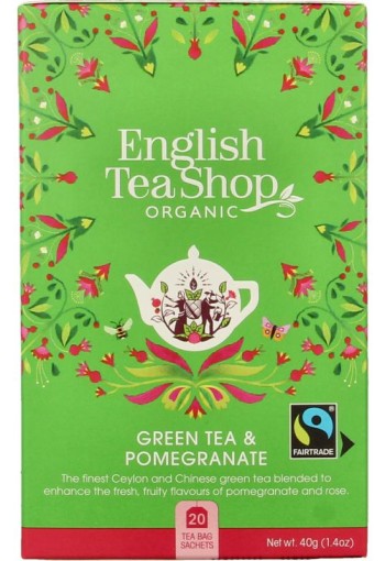 English Tea Shop Green tea pomegranate bio (20 Zakjes)