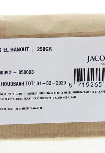 Jacob Hooy Ras el hanout (250 Gram)