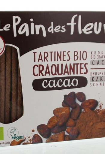 Pain Des Fleurs Krokante bio crackers met cacao bio (160 Gram)