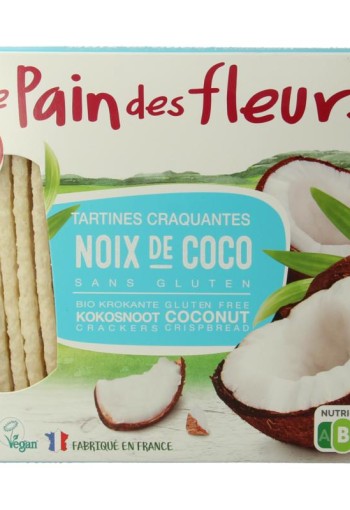Pain Des Fleurs Krokante bio crackers met kokos bio (150 Gram)