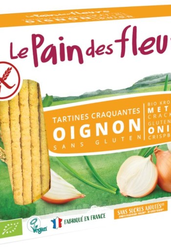 Pain Des Fleurs Krokante bio crackers met ui glutenvrij (150 Gram)