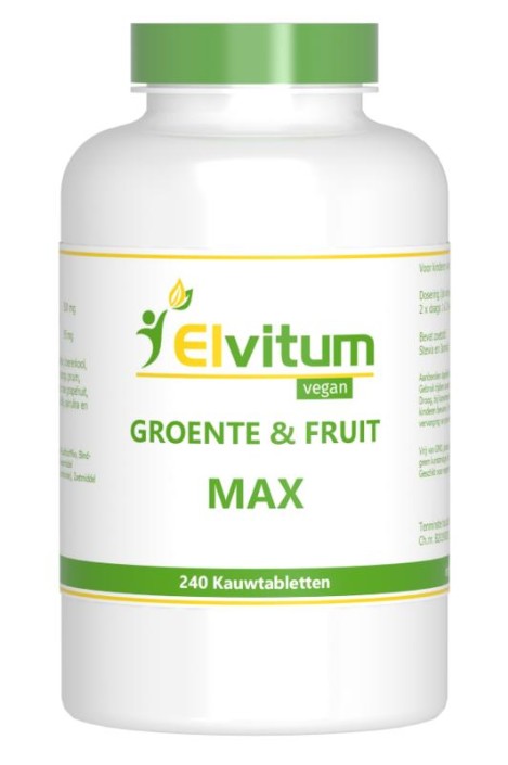 Elvitum Groente en fruit max (240 Kauwtabletten)