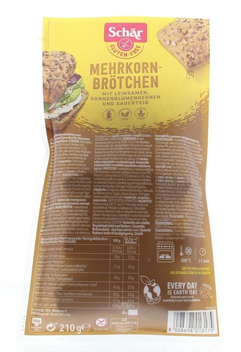 Dr Schar Meergranenbroodjes glutenvrij (210 Gram)