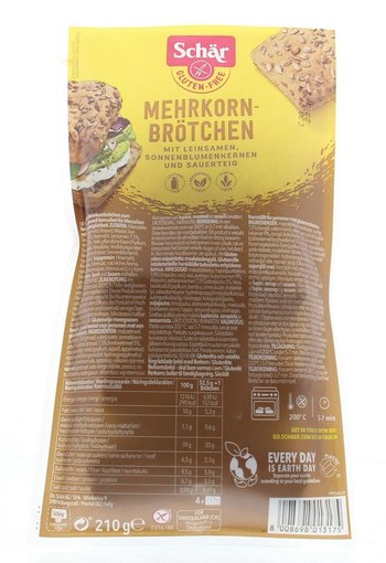 Dr Schar Meergranenbroodjes glutenvrij (210 Gram)