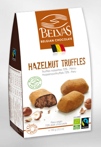 Belvas Praline hazelnoot truffels bio (100 Gram)