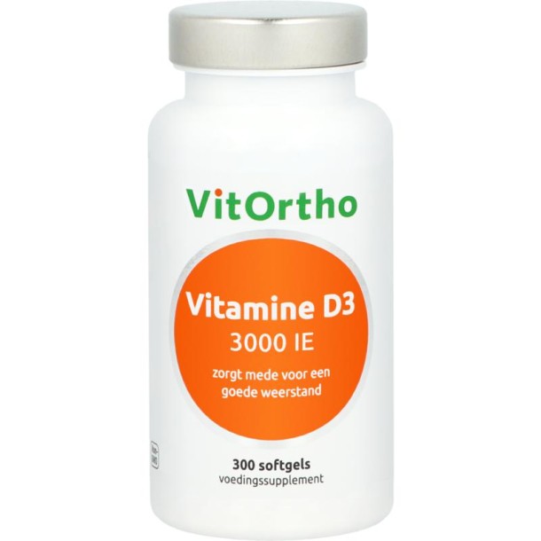 Vitortho Vitamine D3 3000IE (300 Softgels)