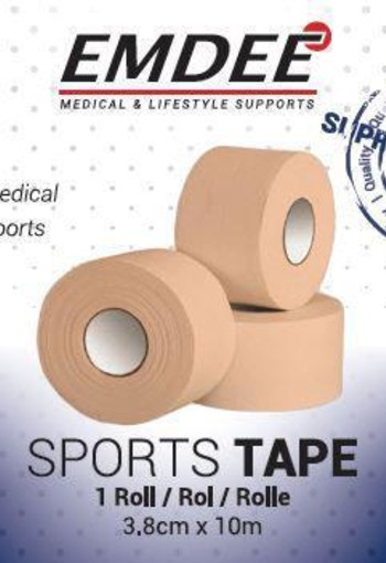 Emdee Sport tape 3.8 cm x 10 m huidkleur (1 Stuks)