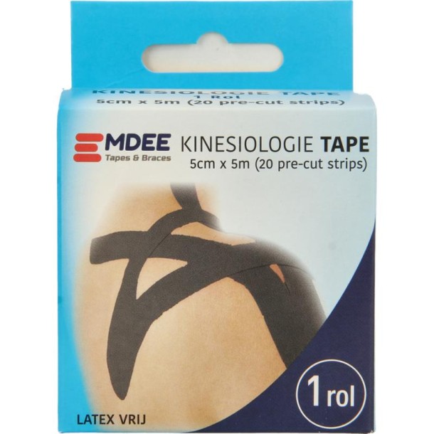 Emdee Kinesio tape zwart pre cut (1 Stuks)