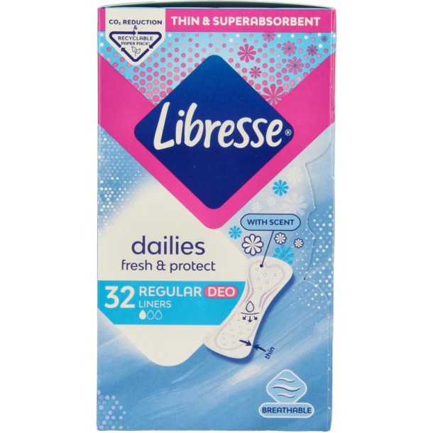 Libresse Inlegkruisjes daily fresh normaal deo fresh (32 Stuks)