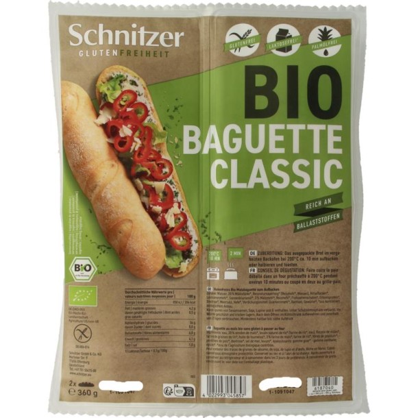 Schnitzer Baguette classic glutenvrij bio (360 Gram)