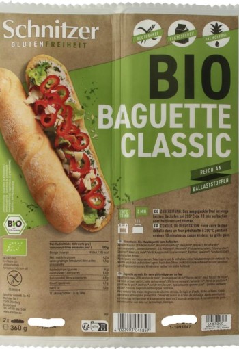 Schnitzer Baguette classic glutenvrij bio (360 Gram)