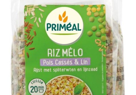 Primeal Rijst met spliterwten en lijnzaad bio (500 Gram)