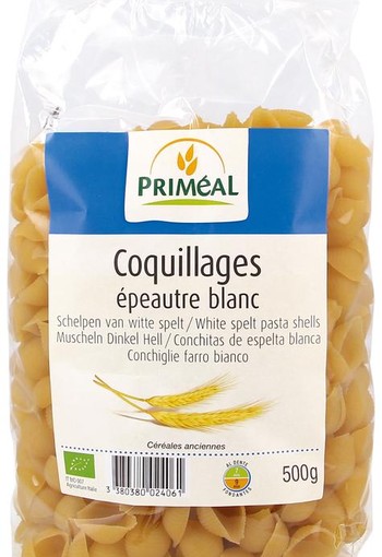 Primeal Spelt schelpen wit bio (500 Gram)