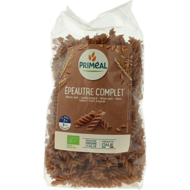 Primeal Spelt fusilli spiralen volkoren bio (500 Gram)