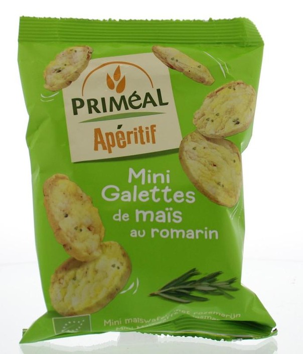 Primeal Aperitive mini maiscrackers olijf rozemarijn bio (50 Gram)