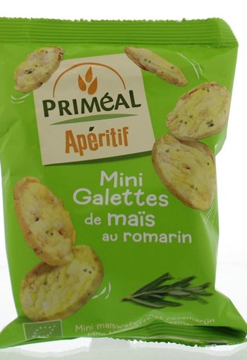 Primeal Aperitive mini maiscrackers olijf rozemarijn bio (50 Gram)