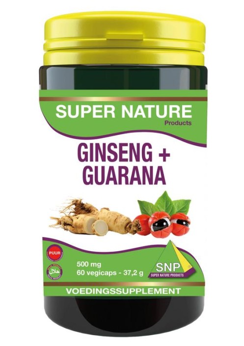 SNP Ginseng guarana 500 mg puur (60 Vegetarische capsules)