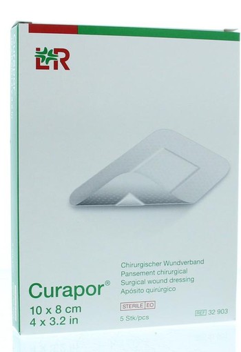 Curapor Wondpleister 10 x 8cm steriel (5 Stuks)