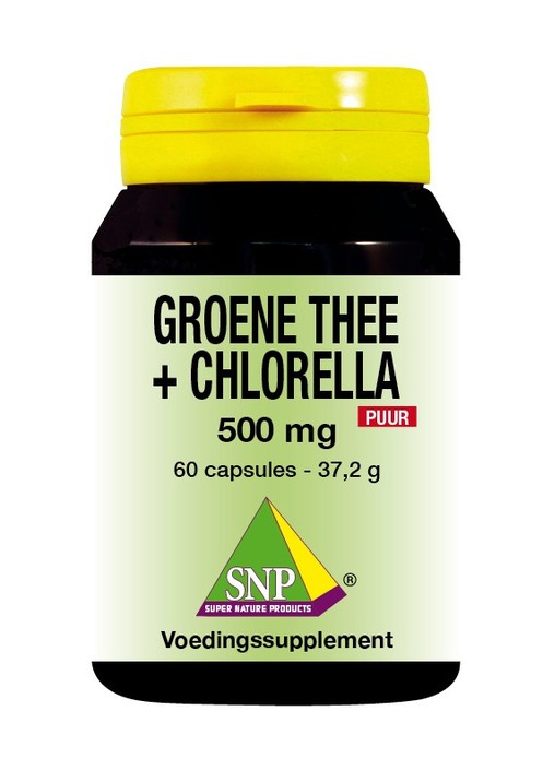 SNP Groene thee chlorella 500 mg puur (60 Vegetarische capsules)