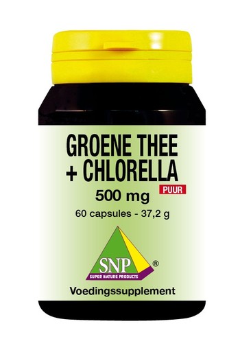 SNP Groene thee chlorella 500mg puur (60 Vegetarische capsules)