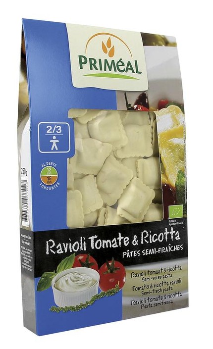 Primeal Ravioli tomaat ricotta bio (250 Gram)