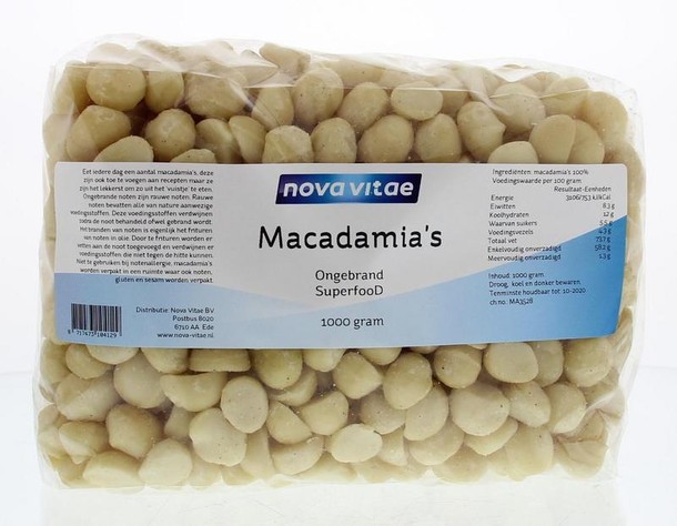 Nova Vitae Macadamia ongebrand raw (1 Kilogram)